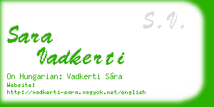 sara vadkerti business card